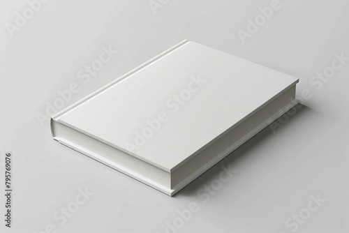 blank white book cover mockup on subtle gray background 3d rendering