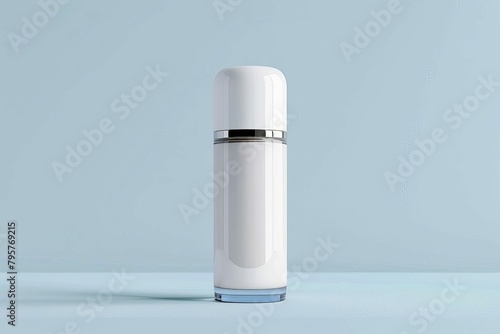 blank white rollon deodorant bottle mockup with glossy glass texture 3d rendering
