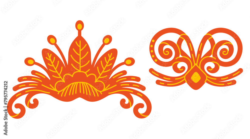 Obraz premium Abstract vector floral design elements isolated illustration