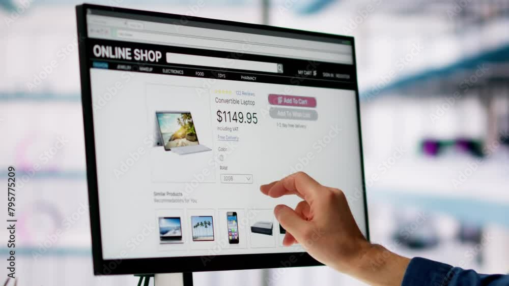 Mann Mit Online-E-Commerce-Shop