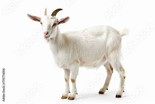 cute goat isolated on white background studio shot