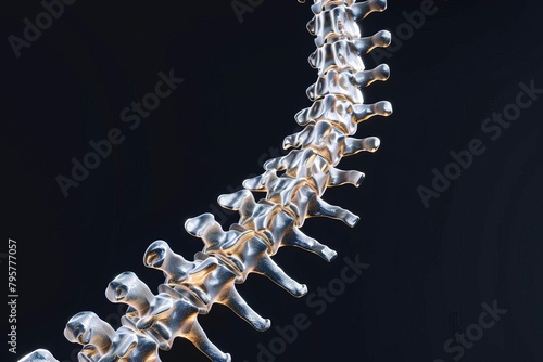 detailed human spine anatomy left lateral view medical 3d illustration