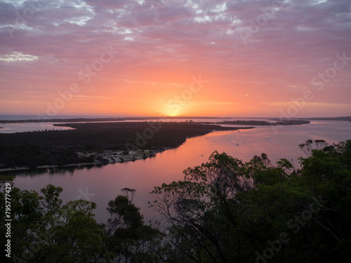 Orange sunset skies in Lakes Entrance, East Gippsland