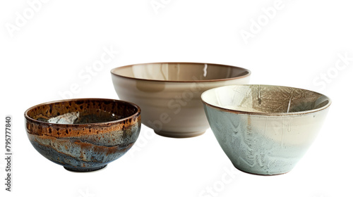 Stylish Decorative Serving Bowls on transparent background