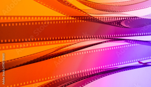 multicolored abstract background with film strip © serhii