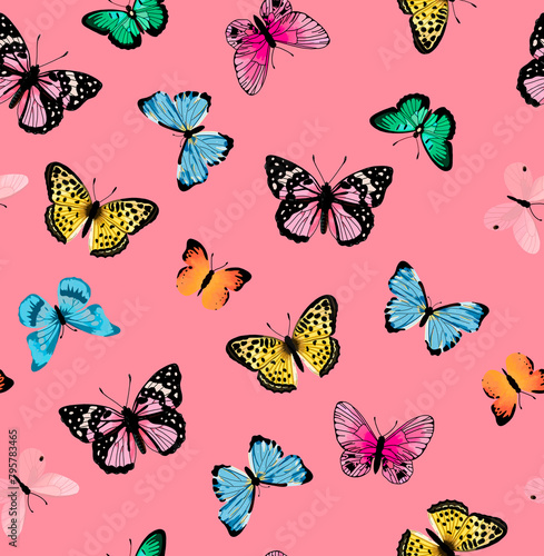 mariposa fondo rosa