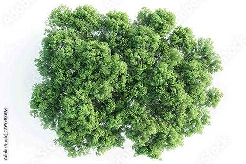 green trees top view isolated on white 3d rendering visualization for architectural design