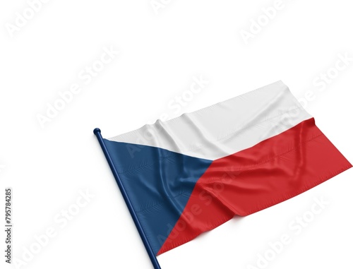 Czech national flag isolated on white background.