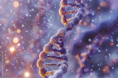 human dna double helix spiral structure 3d render genetic information molecular biology concept photo