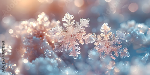Winter Wonderland: Snowflakes on Canvas #795785649