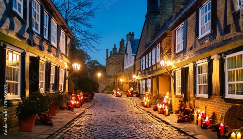 Glowing Pathways: Candlelight Illuminates Victorian London's Streets © dynasty