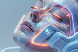 laser skin tightening treatment on face muscles futuristic hifu machine 3d rendering