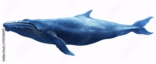 a blue whale with a white background photo