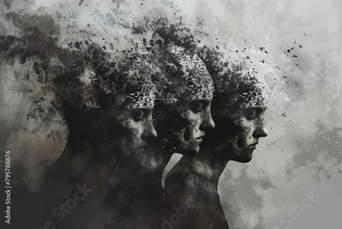 mental illness psychiatric disorders list conceptual illustration