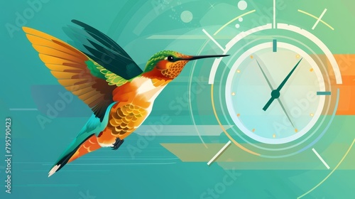 The rhythmic pulse of a hummingbird s wings illustrates the urgency and precision needed to meet tight deadlines, mirrored in task management applications, background concept photo