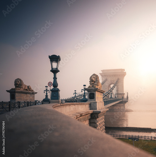 Chain Bridge in the morning, Budapest, Hungary