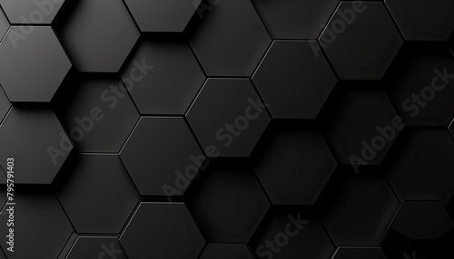 Hexagonal pattern creates striking black background in captivating 3D render. Geometric elegance at its finest! 🖤🔲 #HexagonArt
