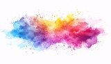 a colorful paint splashes on a white background