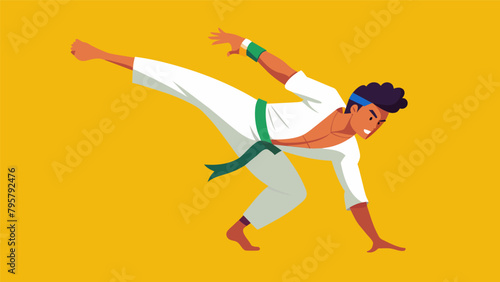 A man using capoeira a Brazilian martial art as a form of selfexpression and creative movement.