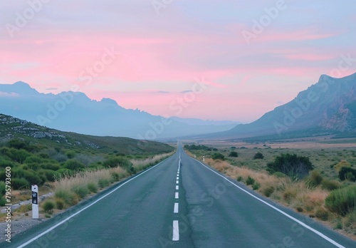 a road with mountains in the background © Alison