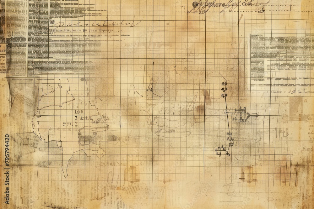 Fototapeta premium Chemistry ephemera border backgrounds diagram drawing.