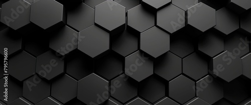 Futuristic black hexagon abstraction, blending modernity with geometric fascination. Dynamic backdrop for innovation! 🖤🔲🔷