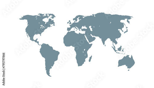 World map. Modern color vector map. Silhouette map 