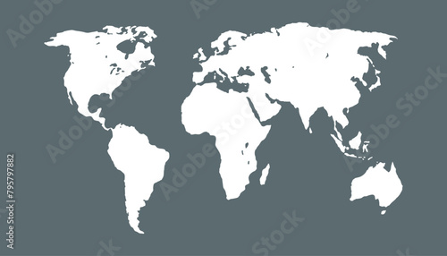 World map. Modern color vector map. Silhouette map 