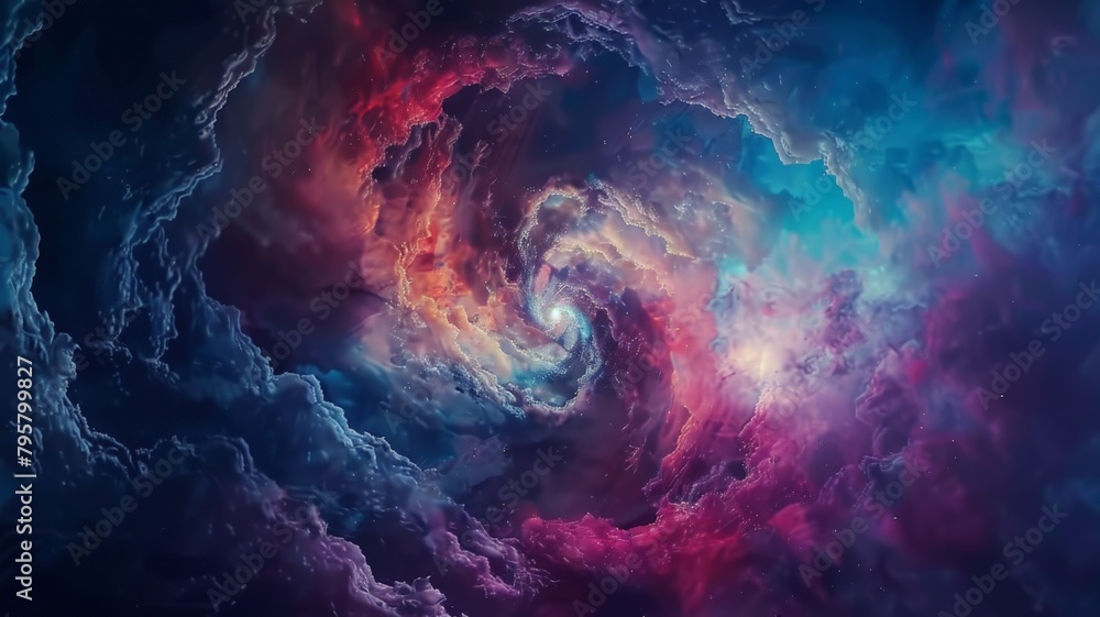 Immerse yourself in the vibrant cosmos of abstract neon fractals, swirling and pulsating against a backdrop of infinite space, captured with stunning clarity by an advanced HD camera