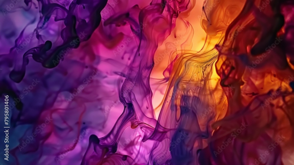 Delve into the swirling depths of a colorful alcohol ink abstract background, where vibrant pigments cascade and collide in a dazzling display of color and movement, captured in stunning HD detail