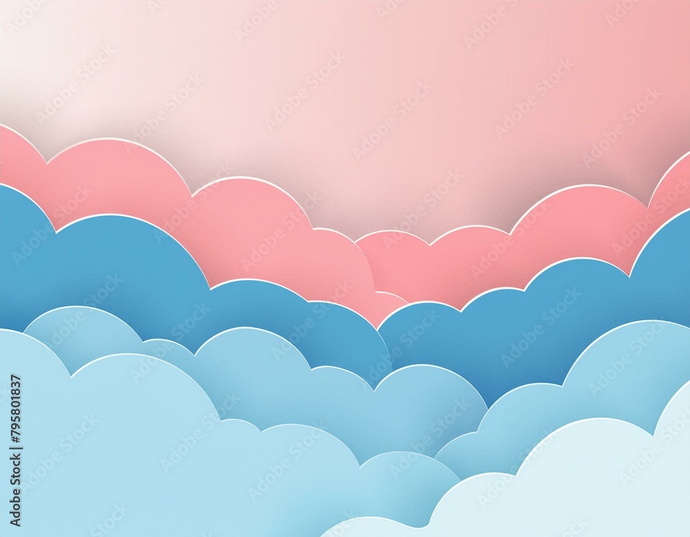 Paper cloud background for babies and children