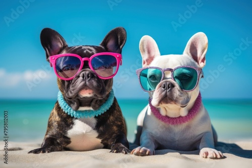 Dog sunglasses outdoors bulldog © Rawpixel.com