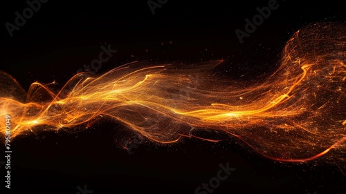 Fire sparks ignite the darkness, their trails painting a fiery spectacle against the black canvas of the night photo