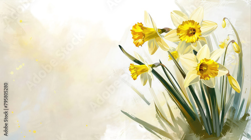 Realistic Eid Daffodils on transparent background photo