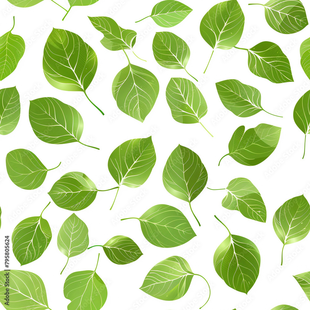 Seamless pattern of green aspen tree leaves on a pristine. Seamless pattern of green aspen tree leaves on a pristine.