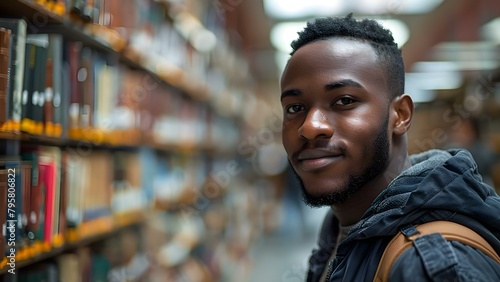 African American veteran student pursuing higher education. Concept Veteran Student, Higher Education, African American, Academic Pursuits, Military Background