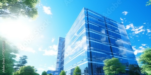 blurry windows of a modern building Generative AI