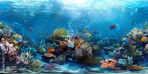 underwater world corals fish Generative AI #795810865