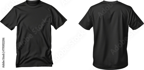 Black t-shirt front and back view