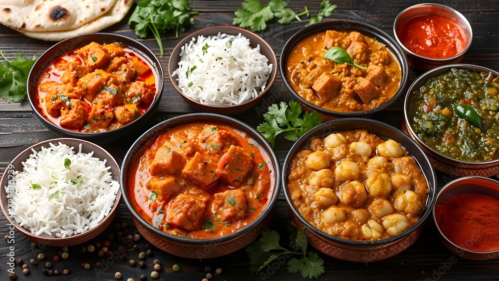 Indian Buffet Showcasing a Diverse Range of Regional Delicacies. Concept Indian cuisine, Buffet, Regional delicacies, Culinary diversity, Food showcase