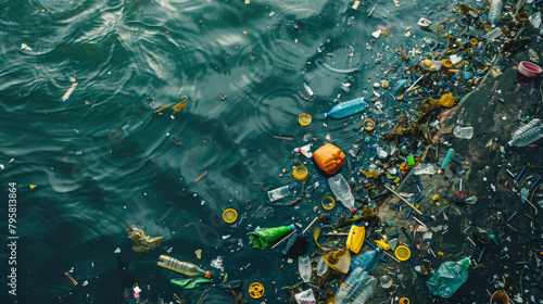 Plastic waste array pollutes ocean waters, shedding light on environmental concerns photo