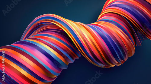 Vibrant, undulating ribbons flow in a mesmerizing pattern, symbolizing forward motion and dynamic progress.