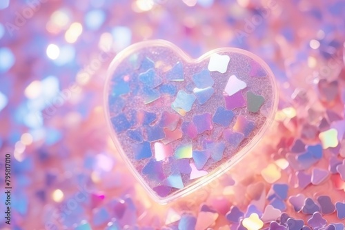 Heart glitter backgrounds defocused.
