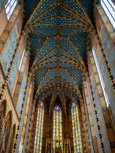 Ceiling decorations of the presbytery of St. Mary's Basilica, Krakow photo