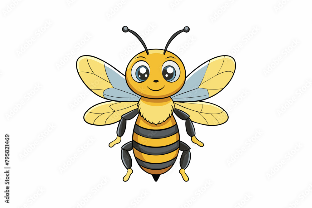 carpenter bee cartoon vector illustration