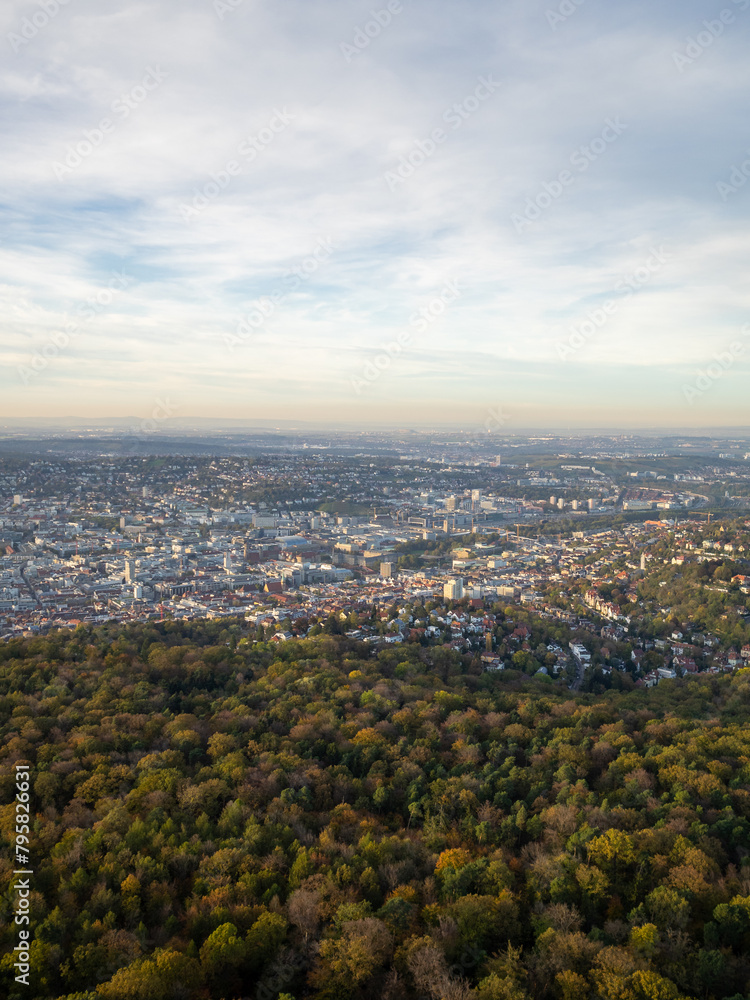 Stuttgart surrounding landscape from the top of the Fernsehturm