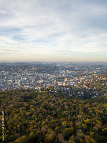 Stuttgart surrounding landscape from the top of the Fernsehturm