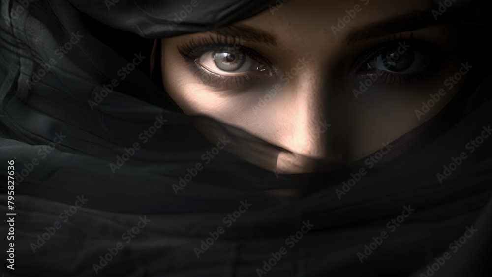 A figure cloaked in shadows the only visible feature a pair of intense eyes that convey a sense of boldness and daring. The soft elegant d of fabric in the background adds to the overall . A figure cloaked in shadows the only visible feature a pair of intense eyes that convey a sense of boldness and daring. The soft elegant d of fabric in the background adds to the overall .