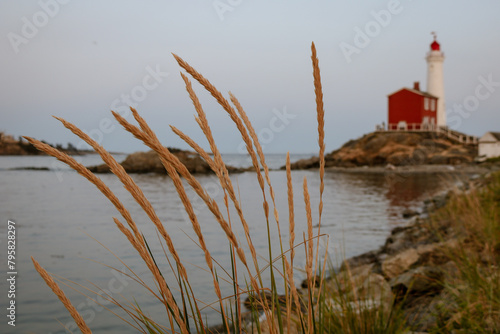 Lighthouse from the shore line. photo