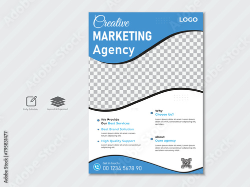 Creative corporate business flyer design template  for a digital marketing company or agency